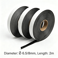 Cordon d'étanchéité en caoutchouc butyle de qualité supérieure 6,5 mm x 2 m (1/4 po x 6,6 pi) – Bande serpent étanche pour réparation de pare-brise et phares, et étanchéité des fuites