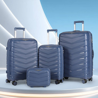 Ensemble de valises à roulettes unisexe personnalisé en PP, imperméable, écologique, en polyester léger, avec 4 roues fixes et fonctionnement silencieux, à combinaison
