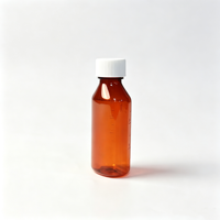 Bouteille en plastique PET ambré avec échelle graduée, vide, pour sirop contre la toux, médicament liquide oral, plusieurs tailles disponibles