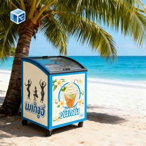 Ce ETL tùy chỉnh siêu thị hiển thị tủ đông + 8 ℃ ~-25 ℃ cửa kính trượt thương mại 80L Mini <span class=keywords><strong>ice</strong></span> <span class=keywords><strong>cream</strong></span> hiển thị tủ đông để bán - Product Image 3