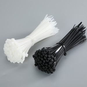 Fascette stringicavo industriali in nylon 3*100, nere e bianche, autobloccanti, spesse e resistenti, all'ingrosso per grandi quantità - Product Image 1