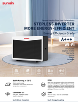 SUNRAIN 6kw - 18kw EVI DC Inverter Air Source Pompe à Chaleur R290 Monobloc Maison Chauffage Refroidissement Sanitaire Eau Chaude Varmepumpe