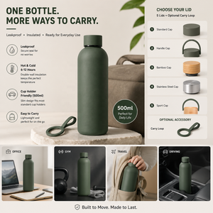 Custom Logo 500ml Sport Drink <strong>Bottle</strong> Stainless Steel Double Wall Vacuum Flask Thermal Rubber Paint Matte <strong>Gym</strong> Sports <strong>Water</strong> <strong>Bottle</strong> - Product Image 3