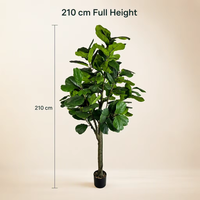 210cm Künstlicher Geigenfeigenbaum Künstlicher Ficus Lyrata Künstliches Grün Bonsai-Pflanze für Heim- und Gartendekoration