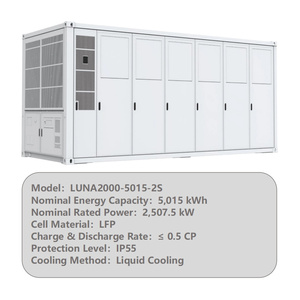 Système de stockage d'énergie solaire hybride BESS en conteneur industriel et commercial, batterie au lithium Huawe1 tout-en-un 5015Kwh 5Mwh - Product Image 1