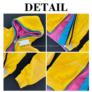 Youchen đường phố mặc Hoodies cho nam giới tùy chỉnh Heavyweight Boxy Zip Up rửa <span class=keywords><strong>HOODIE</strong></span> Chất lượng cao - Product Image 6