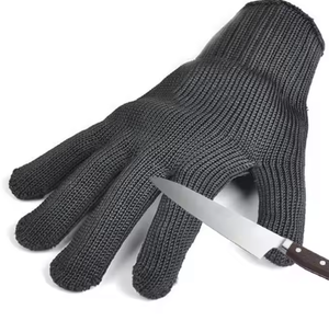 Grosir sarung tangan sutra antipotong hitam baja tahan karat dengan perlindungan potong jaring sarung tangan taktis yang dapat disesuaikan langsung dari pabrik - Product Image 3