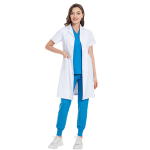 <span class=keywords><strong>Camici</strong></span> da Laboratorio Unisex a Maniche Corte, Uniformi Mediche in Poliestere/Cotone, Personalizzabili <span class=keywords><strong>con</strong></span> Logo e <span class=keywords><strong>Nome</strong></span> del Medico - Product Image 2