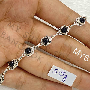 Pulsera de Cadena de Plata de Ley 925 Original con Piedras Preciosas Hechas a Mano, Joyería Boho de Plata Fina, Regalo Elegante y de Lujo para Ella - Product Image 2