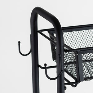 Estante de Almacenamiento para Sala de Estar y Cocina con Ruedas, Estante de Organización Metálico de Tres Niveles Multifuncional - Product Image 4