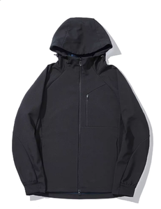 Dropshipping logotipo personalizado Hombres Soft Shell Hombres al aire libre a prueba de viento e impermeable chaqueta informal con capucha de lana - Product Image 4