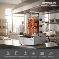 Nouvelle machine à shawarma au gaz à 3 brûleurs en acier inoxydable de haute qualité, grande capacité, prix d'usine