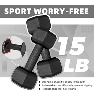 Durable Custom <b>Dumbbells</b> 10 Colors 10lbs Anti-Roll Square Head Hand Weights for Home Gym Fitness Exercise - Product Image 3