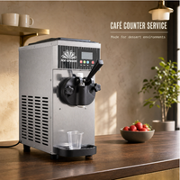 Machine à glace molle professionnelle à saveur unique en acier inoxydable pour comptoir, idéale pour les cafés et les pâtisseries