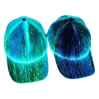 Casquette de Baseball à LED en tissu Fiber optique clignotante, chapeau de Baseball, Fiber lumineuse, 7 couleurs lumineuses lumineuses