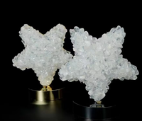 Lampe de nuit en cristal naturel sculptée à la main avec gravure LED, ornement décoratif pour la maison, cadeau