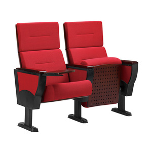เก้าอี้แถวเรียงสีแดง โครงโลหะ สำหรับโรงละคร ห้องประชุม และห้องบรรยาย - Product Image 3