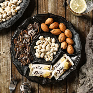 <span class=keywords><strong>Assiette</strong></span> ronde japonaise en céramique blanche, 5 compartiments, plateau de service pour snacks, fruits, amuse-gueule, fromage - Product Image 1