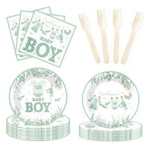 ชุดอุปกรณ์ตกแต่งงานเลี้ยงเปิดเผยเพศลูกน้อย DAMAI สำหรับทีมเด็กชาย จานกระดาษ ผ้าเช็ดปาก ของใช้บนโต๊ะอาหารแบบใช้แล้วทิ้งสำหรับงานเลี้ยงฉลองทารก สำหรับแขก 8 ท่าน - Product Image 4