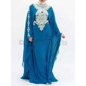 Beautiful Moroccan <b>Kaftan</b> <b>Dress</b> Neck Beaded Work <b>Long</b> Sleeves Weeding Jalabiya <b>Kaftan</b> <b>Dresses</b> - Product Image 1