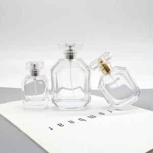 Diamond-Shaped Transparent Glass Perfume Decanter Bottle Minimalist Luxury Snap-On Empty Cosmetic Bottle Women's <b>Spray</b> Bottle - Product Image 4