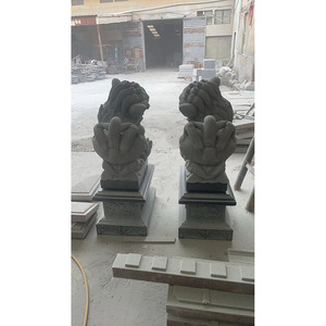 Venta al por mayor de alta calidad de piedra de granito natural tallada escultura grande grandes estatuas de León chino 108 cm León chino dinero León - Product Image 2