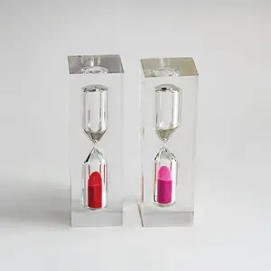 Suppliers 30 Seconds Mini Plastic Hourglass China Pink Black Yellow Green Acrylic Timers Paperweight