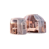Dôme transparent en fibre de verre et plastique PC avec salle de bain extérieure, type igloo