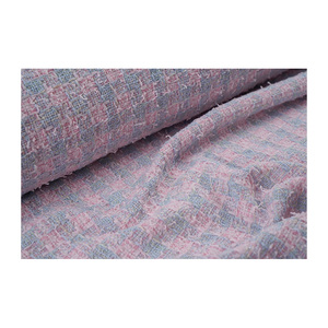 Tissu en tweed fantaisie de qualité supérieure fabriqué en Corée, rose pâle-vert brumeux métallisé, tissage fantaisie, tissu textile tissé sur mesure OEM & ODM - Product Image 3