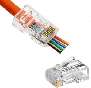 EZ Pass Through RJ45 Plug Connector for UTP Cat5e LAN Cable Connector