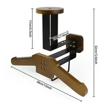 Support mural en acier inoxydable avec support en bois pour casque de moto, pour le rangement des casques tactiques, des gilets et des accessoires de moto