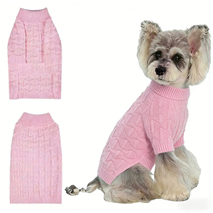 Sweater Anjing Rajut Bergaris Mewah Buatan Tangan Klasik Modern Dapat Dicuci Pakaian Hewan Peliharaan Berkualitas Tinggi Bahan Bernapas Ukuran Besar - Product Image 4