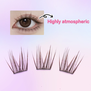 FIND LOVE Brown Glue-Free Clusters Pestañas Reutilizables 2-3 <span class=keywords><strong>veces</strong></span> de duración 3-5 días Pestañas autoadhesivas - Product Image 2