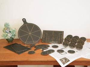 Sous-verre de table en fibre de bois noire en forme de boule pour la coupe <span class=keywords><strong>du</strong></span> <span class=keywords><strong>monde</strong></span> de sports - Product Image 2