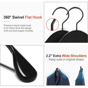 High Quality Wooden Clothes Hanger with 360° Swivel Hook Wide Shoulder Suit Hanger for Closet Organization - Product Image 4