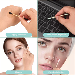 Hisopos de Algodón Orgánicos Naturales de Bambú de Doble Cabeza Redonda, Fabricados por OEM - Product Image 6