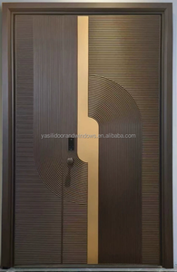 Porte d'entrée double style français Skyland avec verre pivotant en alliage d'aluminium à isolation thermique pour appartement - Product Image 6