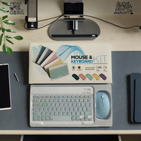 Set Keyboard dan Mouse Nirkabel BT untuk IOS/Android, Portabel, Antarmuka Mini USB, Mouse Isi Ulang 2.4G, Baru