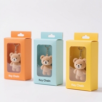 Boîte d'emballage personnalisée en carton écologique avec fenêtre transparente, colorée, pour porte-clés en peluche