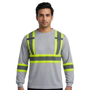 Camisas de Trabajo de Manga Larga Unisex de Alta Visibilidad, Resistentes al Fuego, de Algodón, Transpirables, Pantalones de Seguridad Reflectantes, con Detección de Agujas y Protección Térmica - Product Image 1