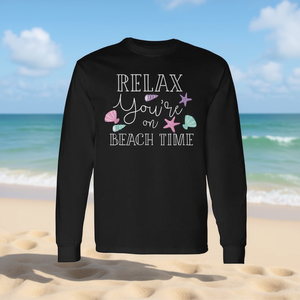 Camiseta de manga larga motivacional y genial para la playa, para vacaciones en la playa, para hombres - Product Image 1