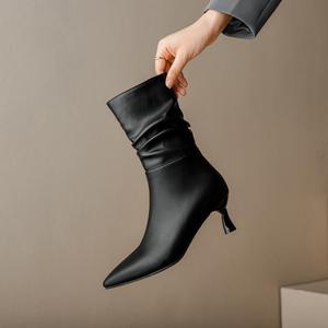 Factory Wholesale Women's Autumn/Winter/Summer CHUKKA <b>Boot</b> Fashion Waterproof Comfort Square Heel Mid Calf Pointed Toe Shoes - Product Image 6
