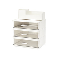 Boîte de rangement de bureau en plastique JX, type tiroir, papeterie, étudiant, bureau, grande capacité, multifonctionnelle, porte-stylos