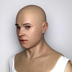 Masques réalistes en silicone pour cosplay, fabriqués directement en usine, avec cheveux, barbe et rides, pour <span class=keywords><strong>acteur</strong></span>, cosplay, travesti - Product Image 4