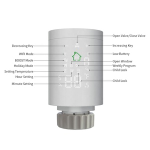 Tête de vanne <span class=keywords><strong>thermostatique</strong></span> électronique programmable WiFi Tuya, design moderne pour <span class=keywords><strong>radiateur</strong></span>, thermostat de chauffage Zigbee pour maison et hôtel - Product Image 6