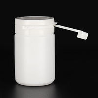 70ml 100ml bouteille d'emballage de luxe en plastique PE capsule bouteille de médecine noire pour pilule avec couvercle à déchirer