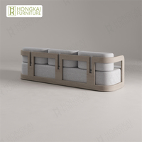 Ensemble de canapé et table basse en teck moderne et confortable pour cour et appartement