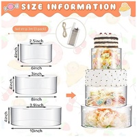 Support de gâteau en acrylique transparent avec lumières LED Boîte cylindrique pour présentation de fête d'anniversaire de mariage
