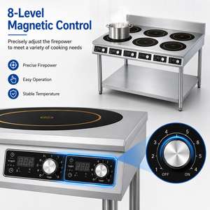 High Efficiency Commercial Six Head Layered Pot Stove 6 Burner Induction Cooker Stainless Steel Range for Restaurant - Product Image 3