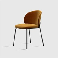 GEDO Chaise de salle à manger de luxe marron clair nordique sur pieds en métal